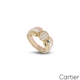 Cartier Tri-Colour Gold Diamond Set Trinity Dress Ring Cartier Tri-Colour Gold Diamond Set Trinity Dress Ring